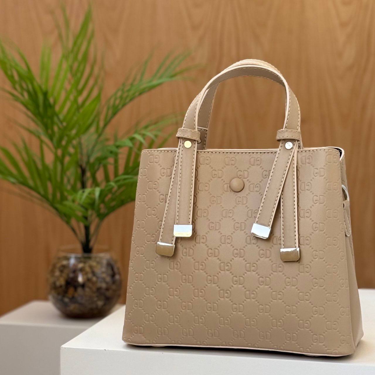 GD Monogram Embossed Tote Bag