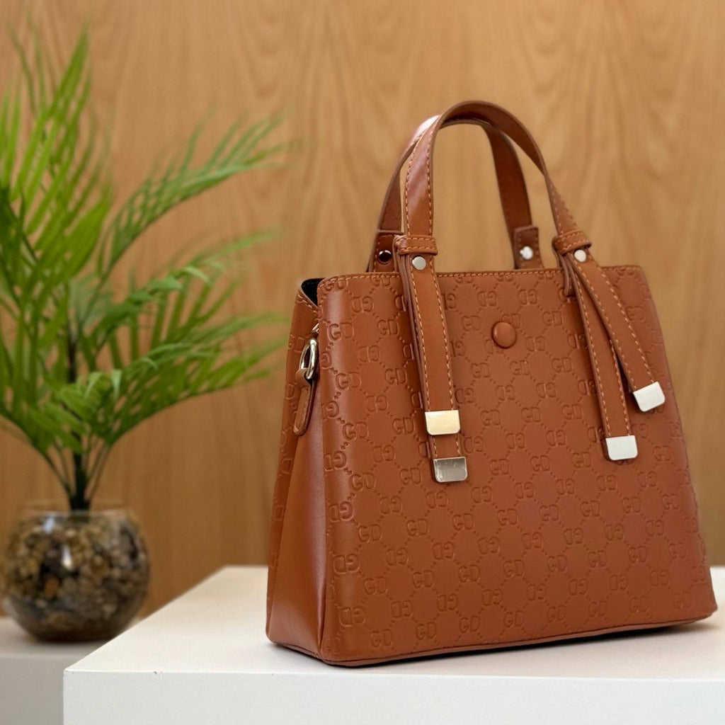 GD Monogram Embossed Tote Bag