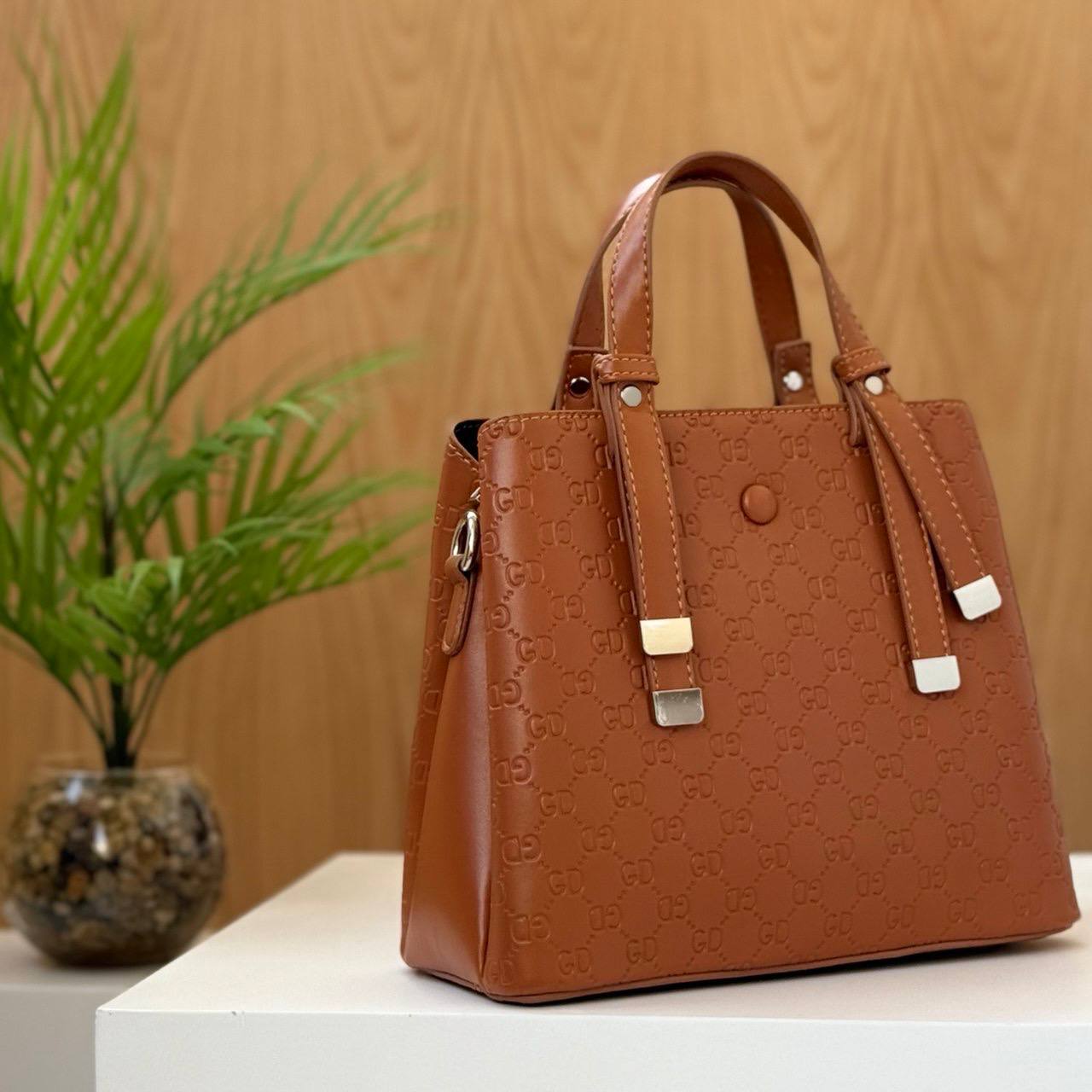 GD Monogram Embossed Tote Bag