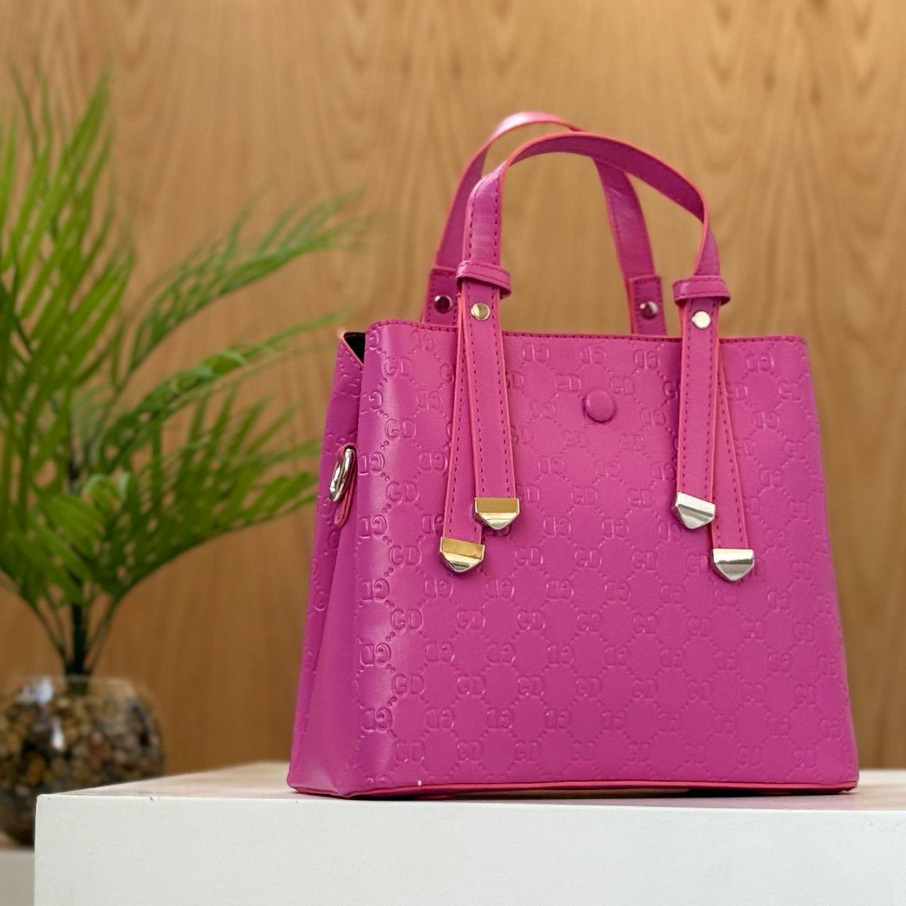 GD Monogram Embossed Tote Bag