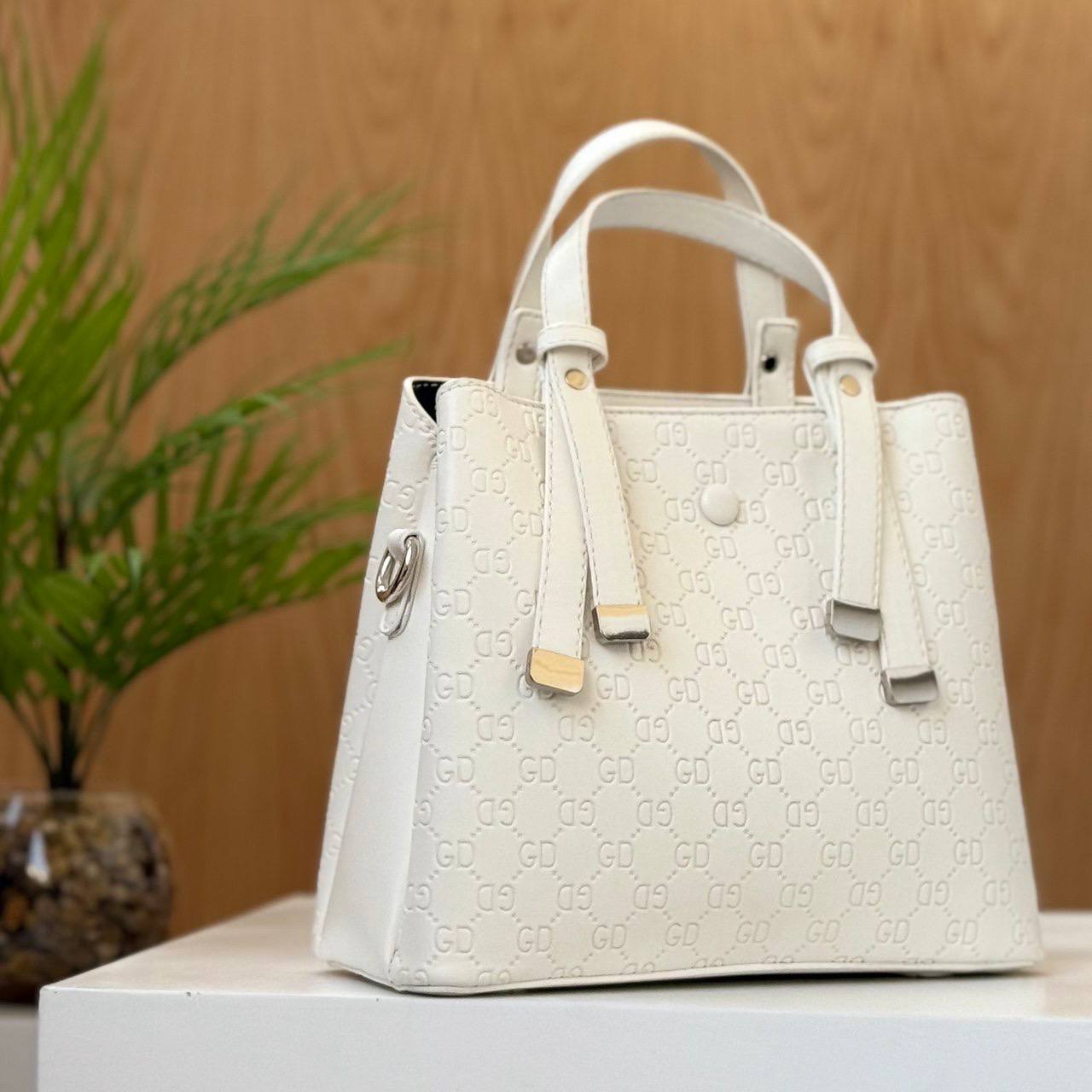 GD Monogram Embossed Tote Bag