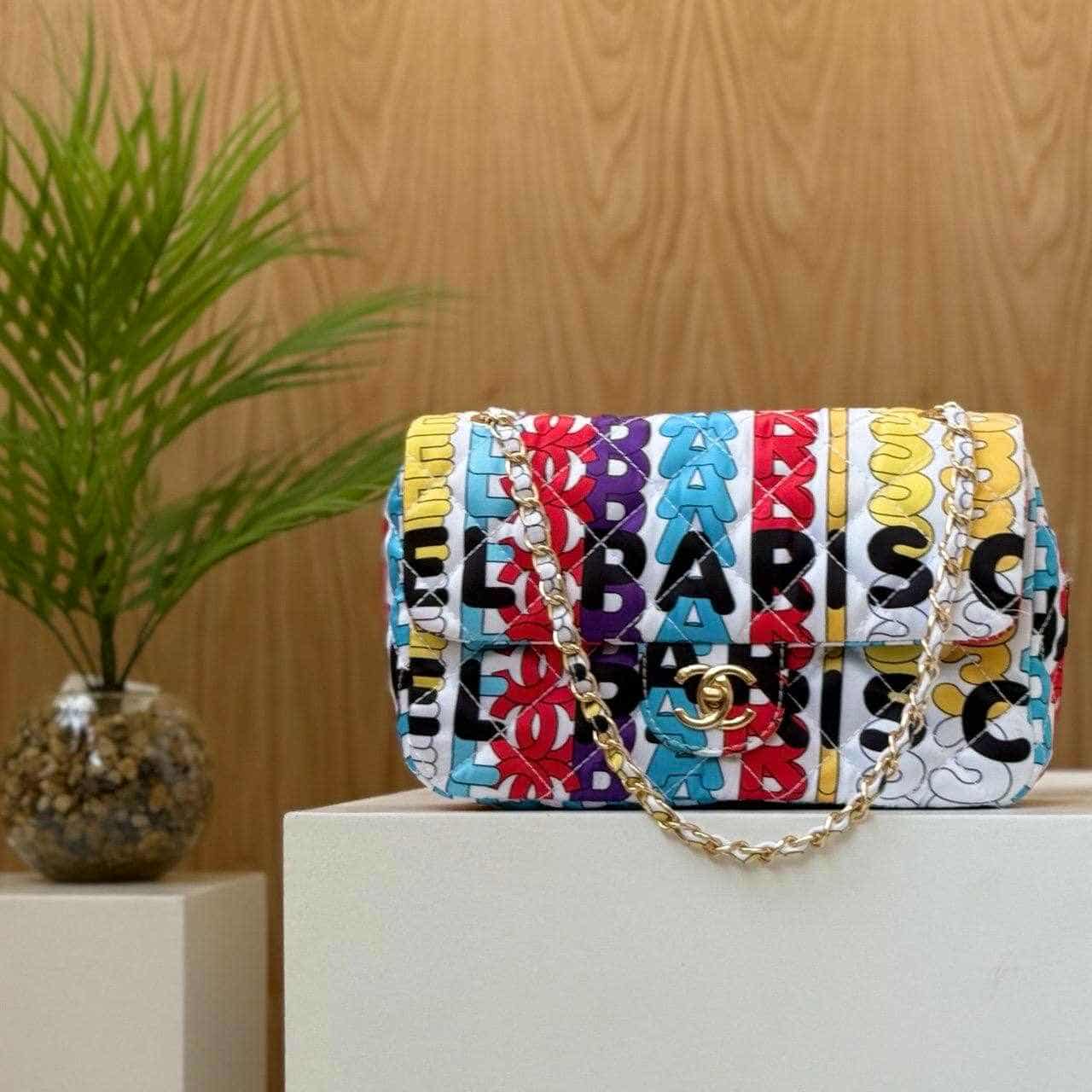 Chanel Classic Flap Bag – Multicolor Logo Black