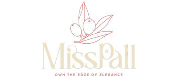 Logo of Miss Pall with a stylized dove and leaf design on a white background