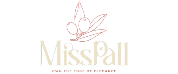 Logo of Miss Pall with a stylized dove and leaf design on a white background