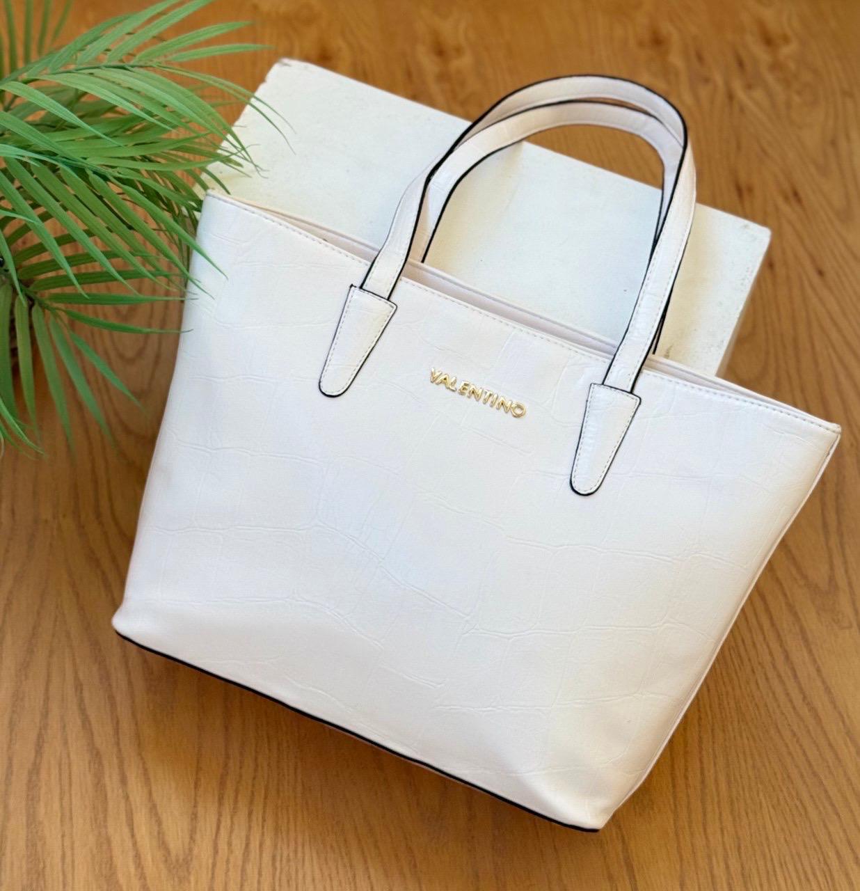 valentino Croc-Embossed Tote Bag