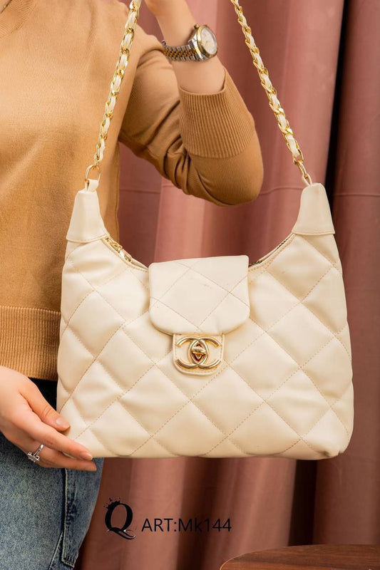Black Quilted Chain Shoulder Bag