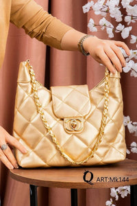Black Quilted Chain Shoulder Bag