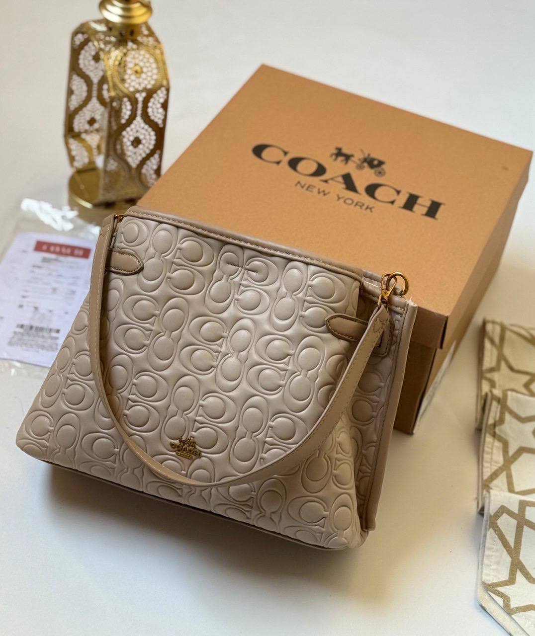Embossed Leather Shoulder Bag