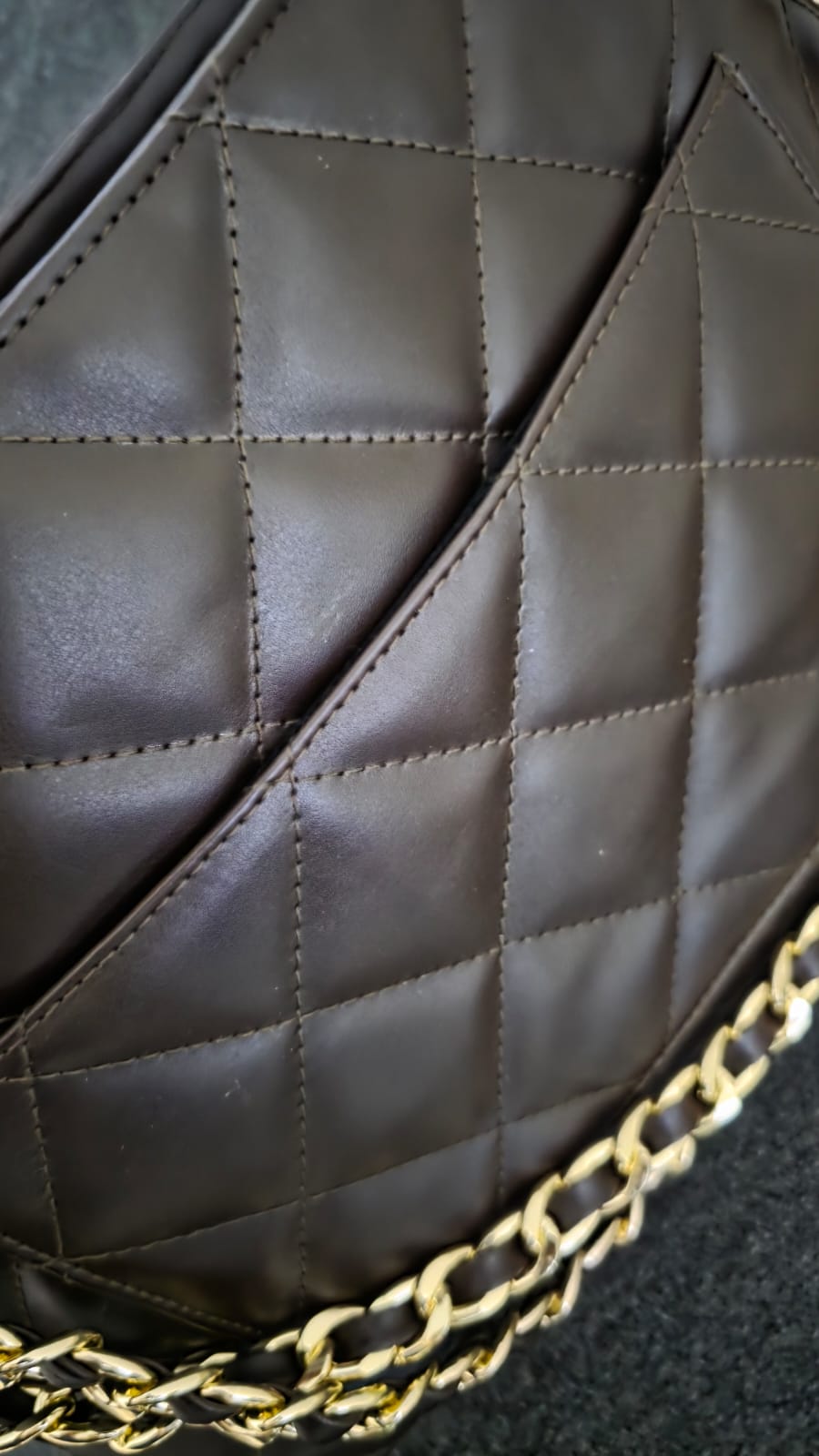 Quilted Chain Tote Bag with Mini Pouches
