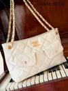 Quilted Chain Tote Bag with Mini Pouches