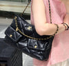 Quilted Chain Tote Bag with Mini Pouches