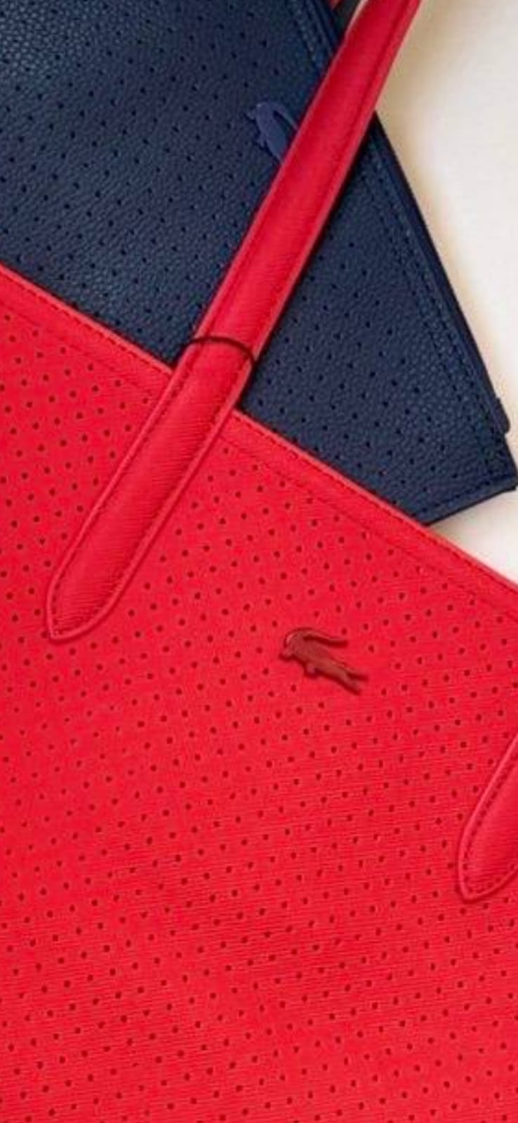Lacoste Anna Reversible Tote Bag with Detachable Pouch -  Mirror