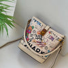 Graffiti Print Crossbody Bucket Bag