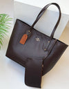 Coach City Tote in Polished Pebble Leather with Matching Pouch