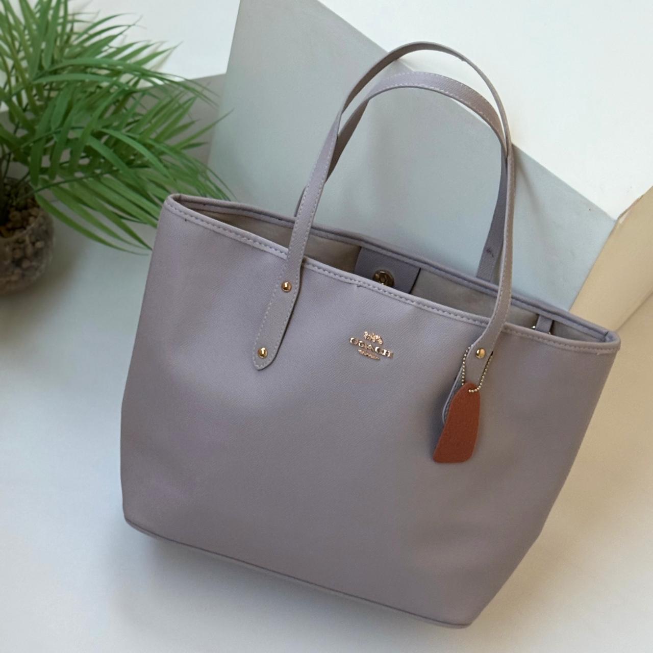 Coach City Tote in Polished Pebble Leather with Matching Pouch