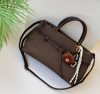 Classic Canvas Belt Satchel Bag with Teddy Accessory - Mirror