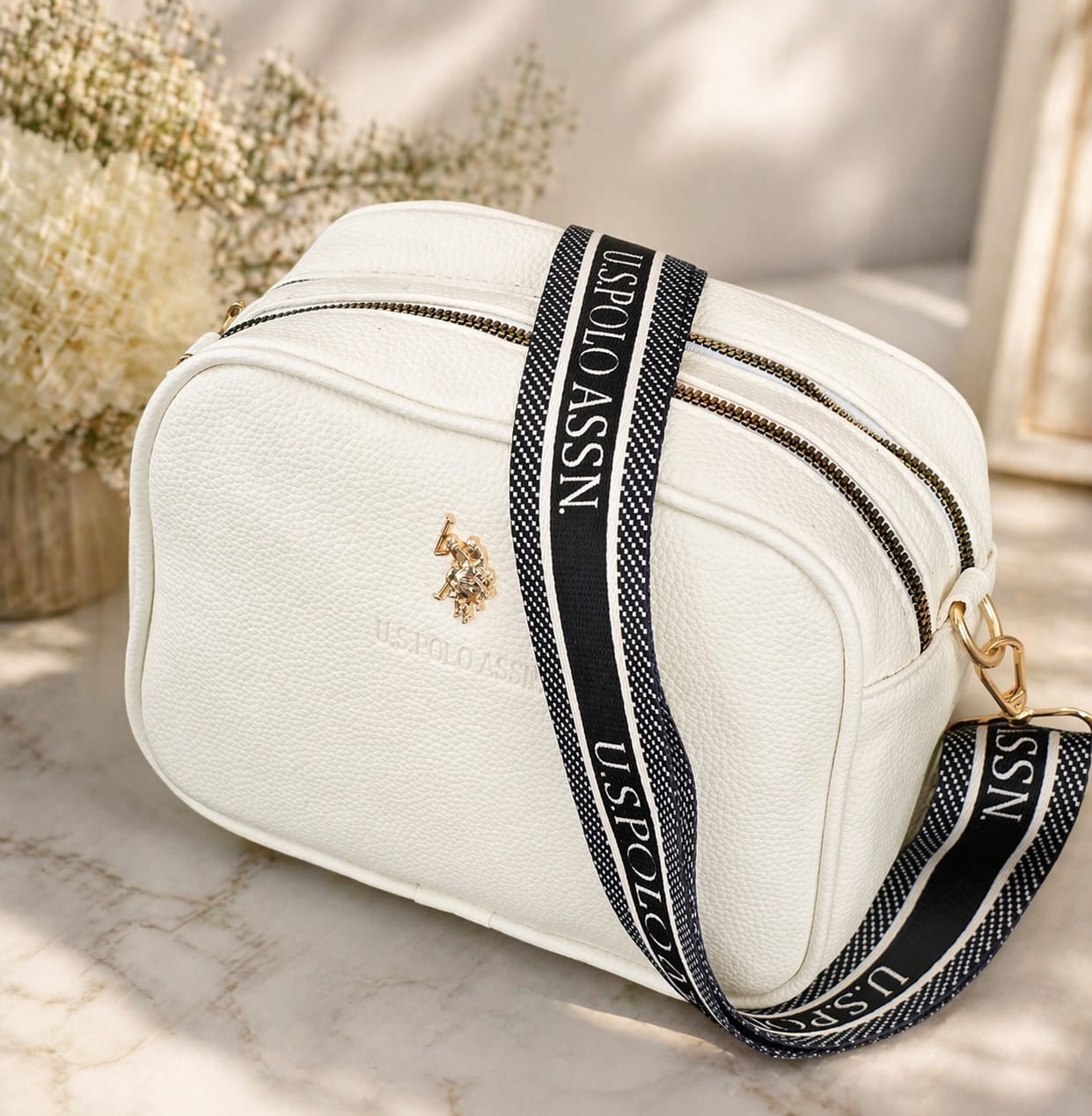 Polo Double Zip Shoulder Bag