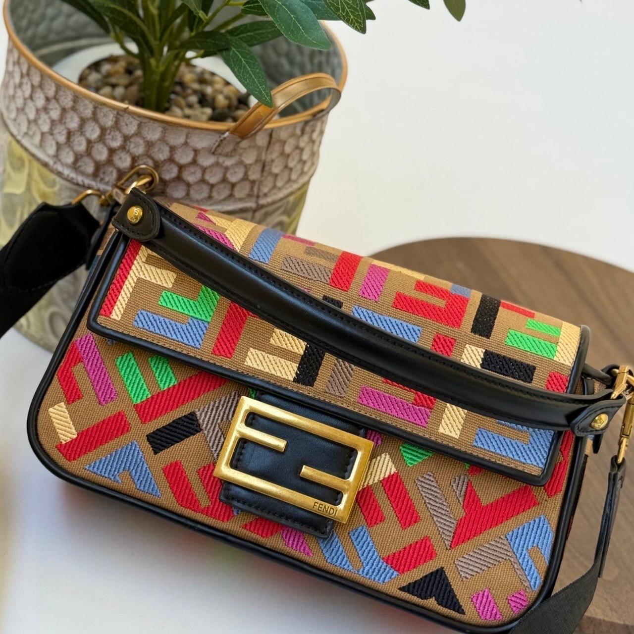 Fendi Baguette Zucca Jacquard Bag