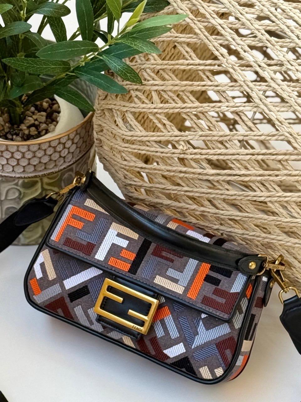 Fendi Baguette Zucca Jacquard Bag