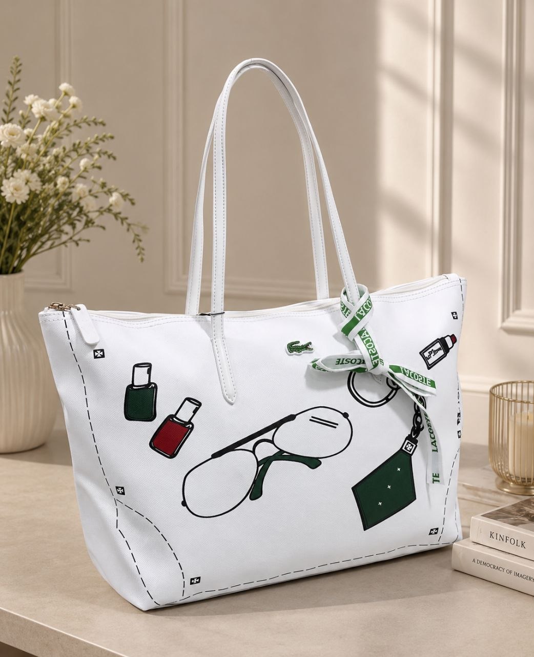 Lacoste Print Tote Bag - Mirror