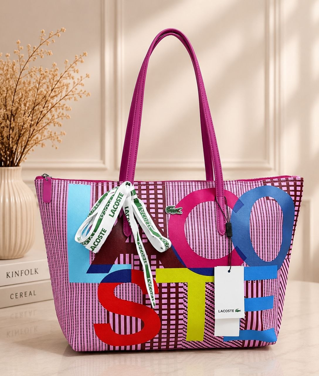 Lacoste Print Tote Bag - Mirror