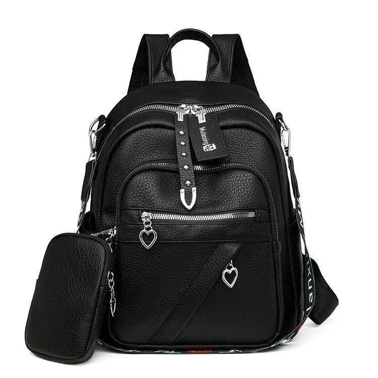 Urban Chic Pebbled Leather Backpack - Mirror - Code 11241