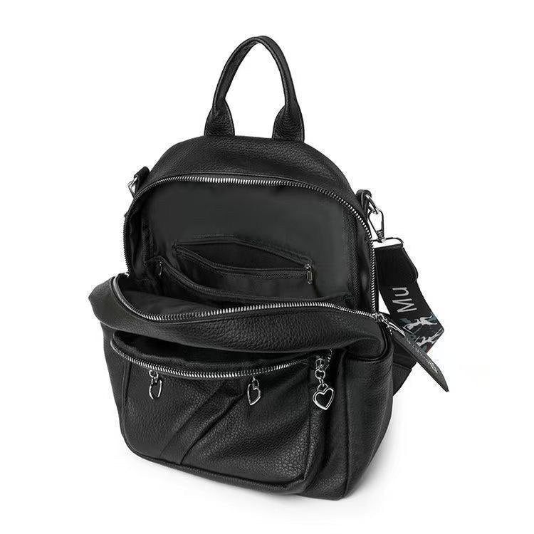 Urban Chic Pebbled Leather Backpack - Mirror - Code 11241