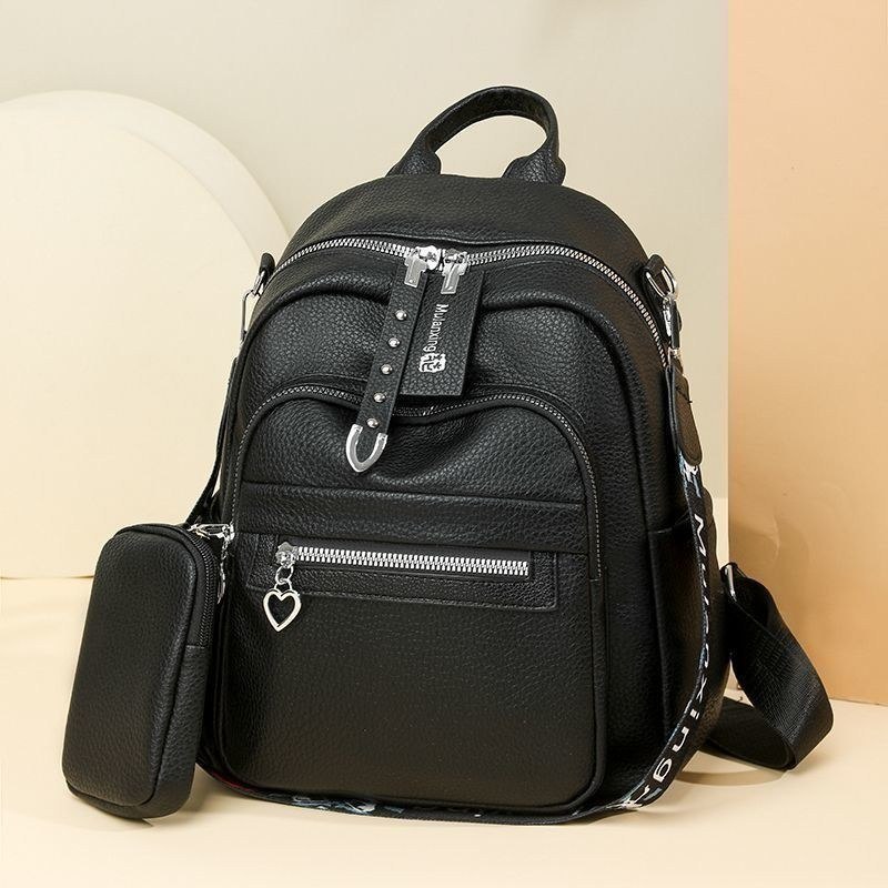 Urban Chic Pebbled Leather Backpack - Mirror - Code 11241