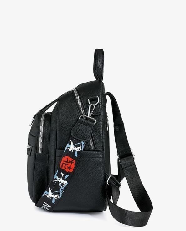 Urban Chic Pebbled Leather Backpack - Mirror - Code 11241