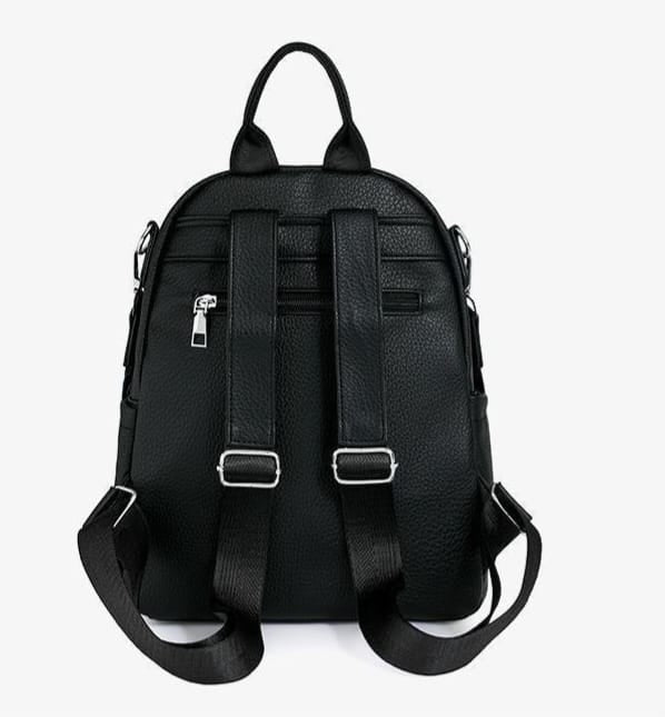 Urban Chic Pebbled Leather Backpack - Mirror - Code 11241