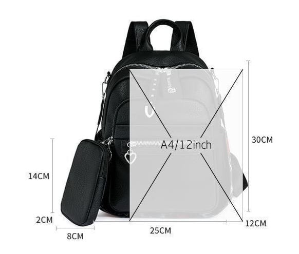 Urban Chic Pebbled Leather Backpack - Mirror - Code 11241
