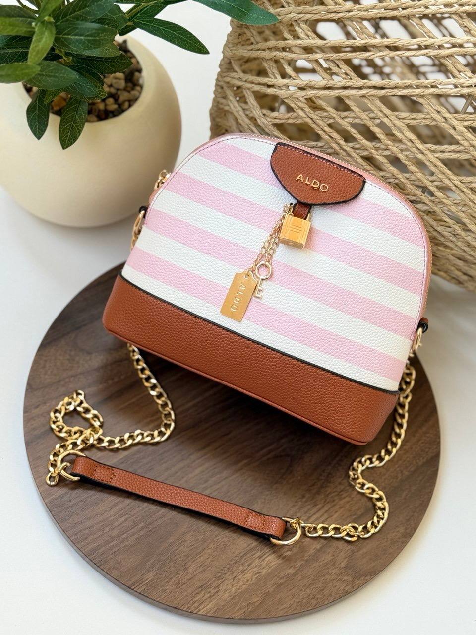Aldo Striped Cross body Bag