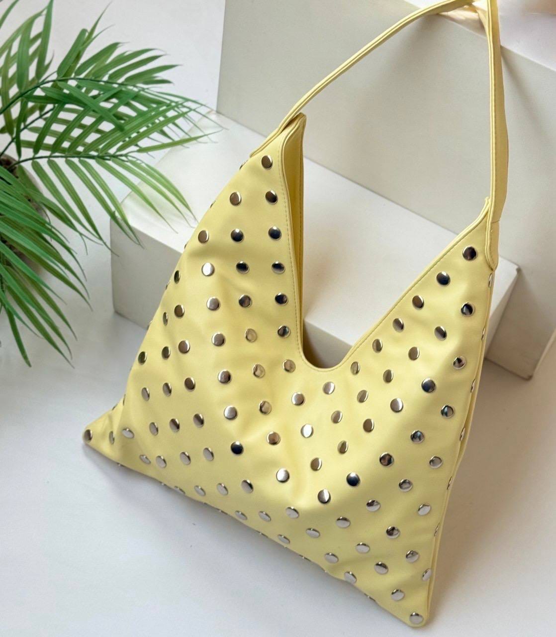 Studded Hobo Shoulder Bag - Code : 2566