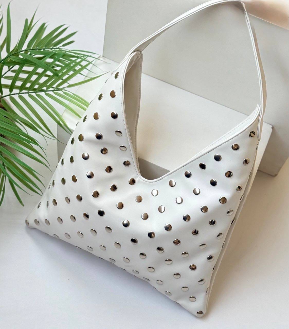 Studded Hobo Shoulder Bag - Code : 2566