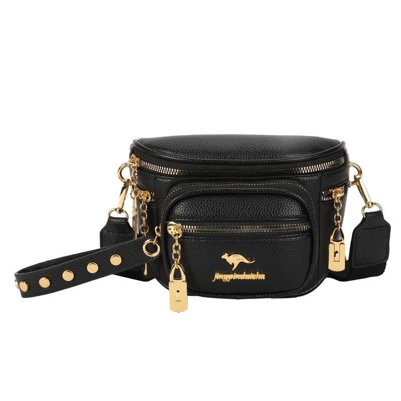 Pebbled Leather Sling Belt Bag – Crossbody - Mirror