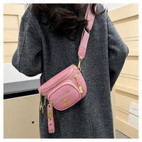 Pebbled Leather Sling Belt Bag – Crossbody - Mirror