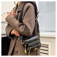 Pebbled Leather Sling Belt Bag – Crossbody - Mirror