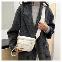 Pebbled Leather Sling Belt Bag – Crossbody - Mirror