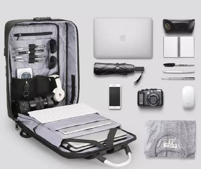 USB Charging Laptop Backpack – Black & Grey