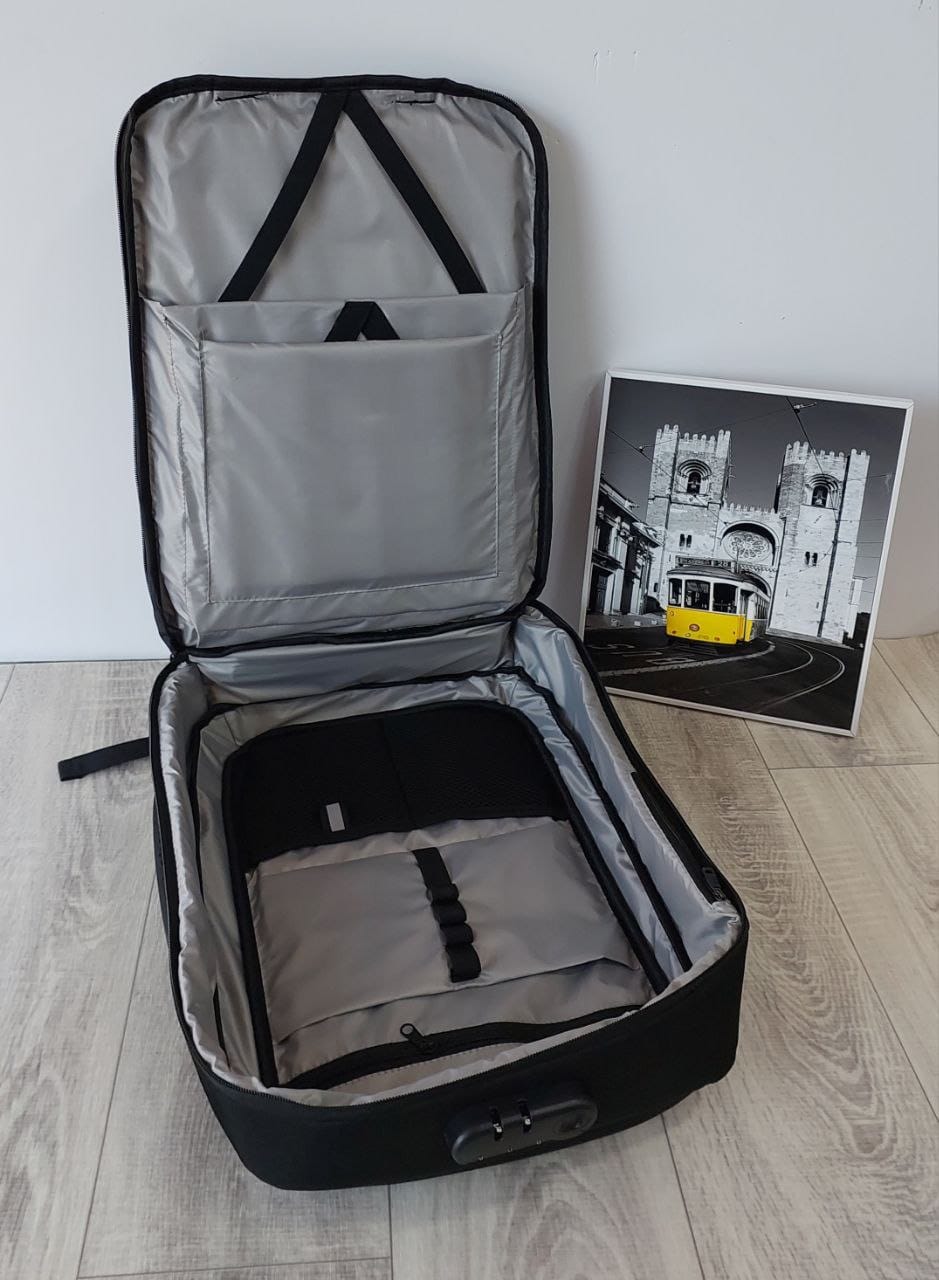 USB Charging Laptop Backpack – Black & Grey