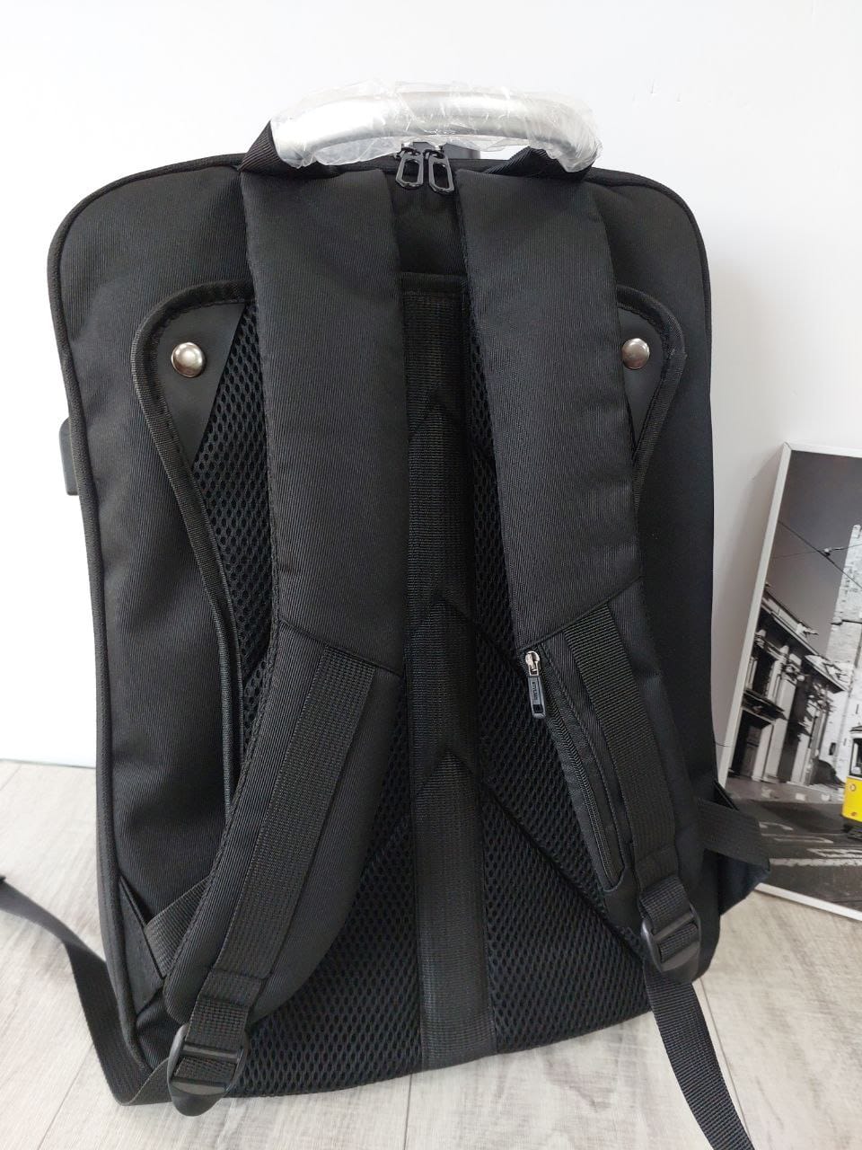 USB Charging Laptop Backpack – Black & Grey