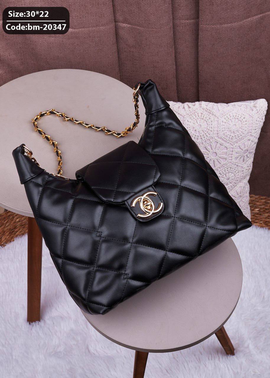 Black Quilted Chain Shoulder Bag