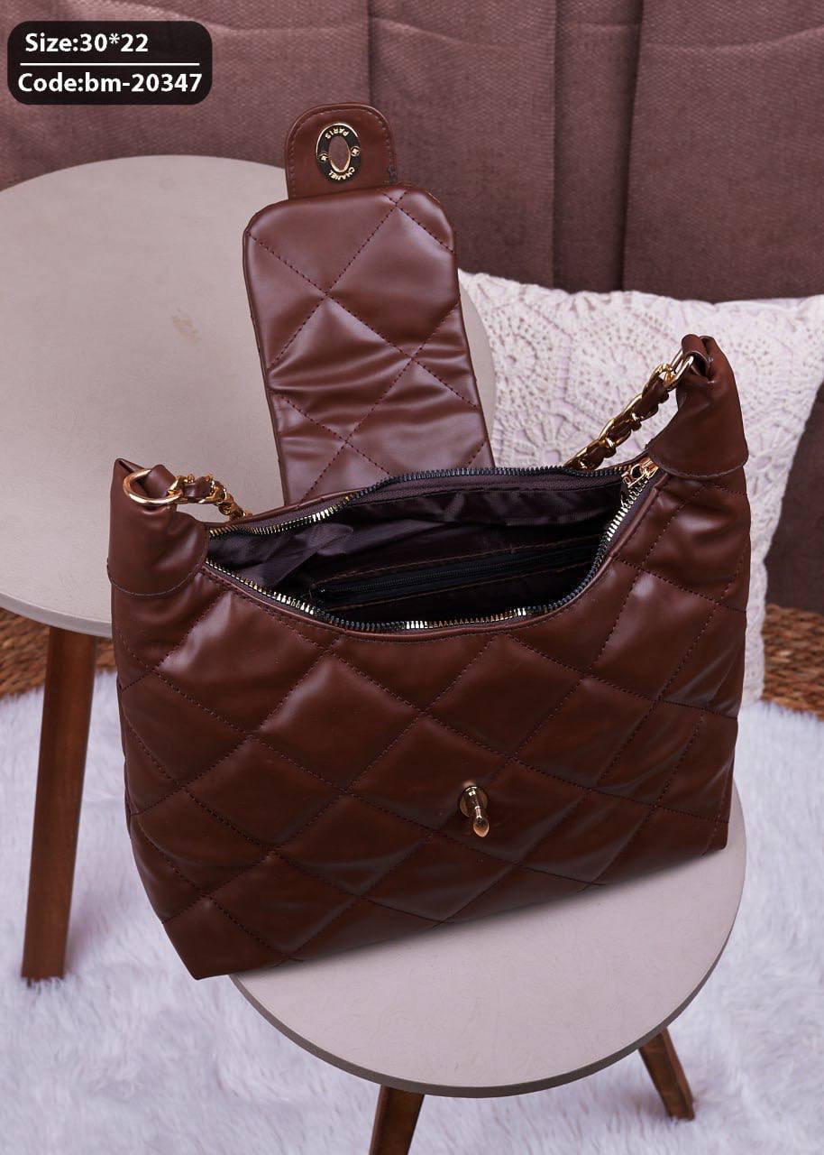 Black Quilted Chain Shoulder Bag