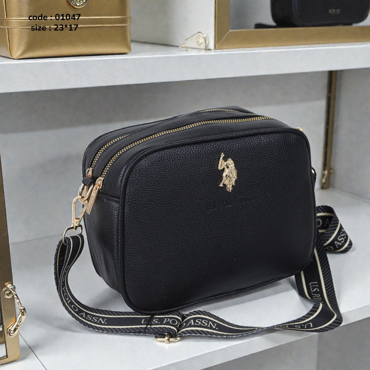 Polo Double Zip Shoulder Bag