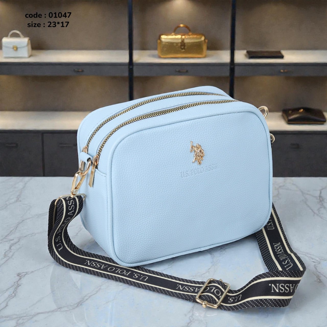 Polo Double Zip Shoulder Bag
