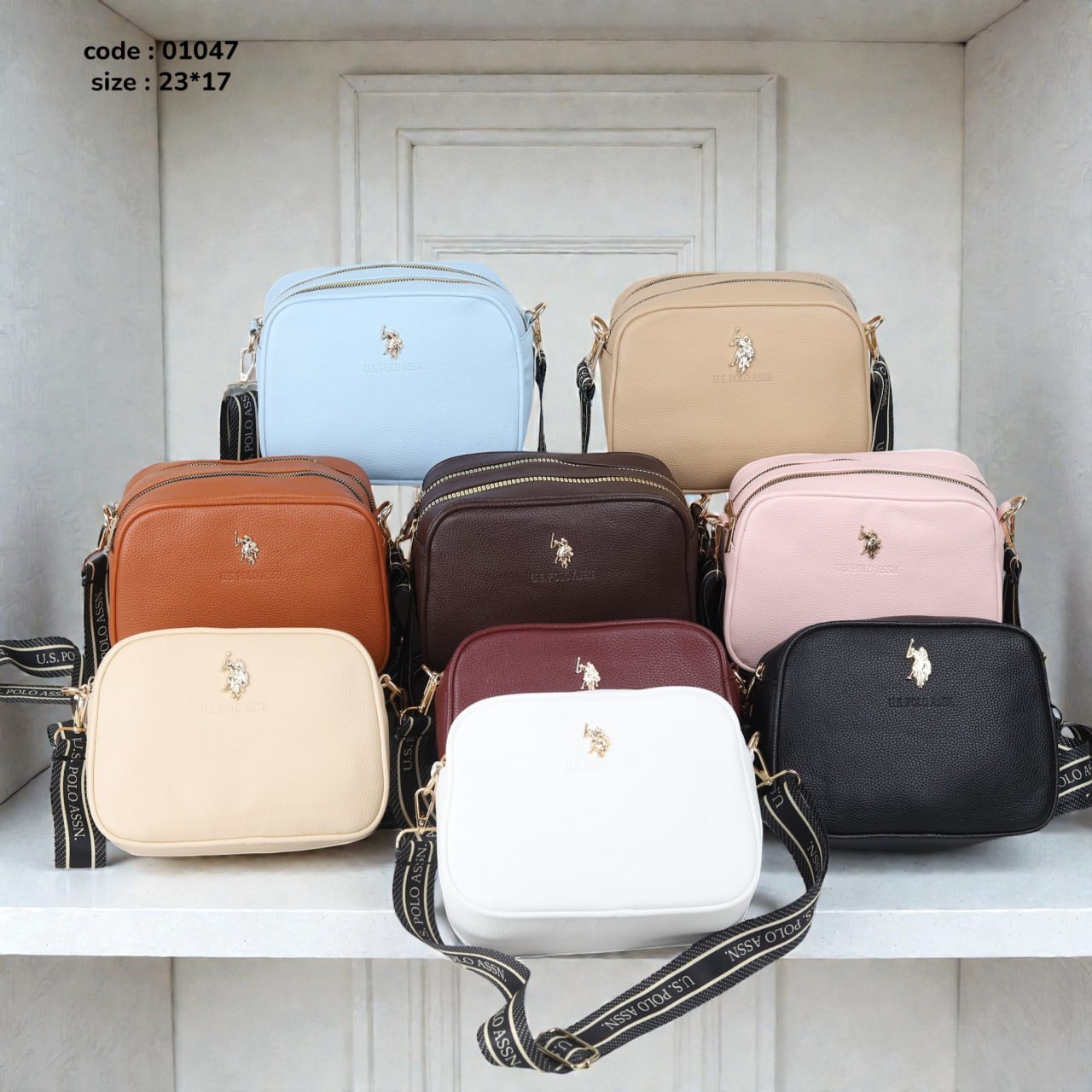 Polo Double Zip Shoulder Bag