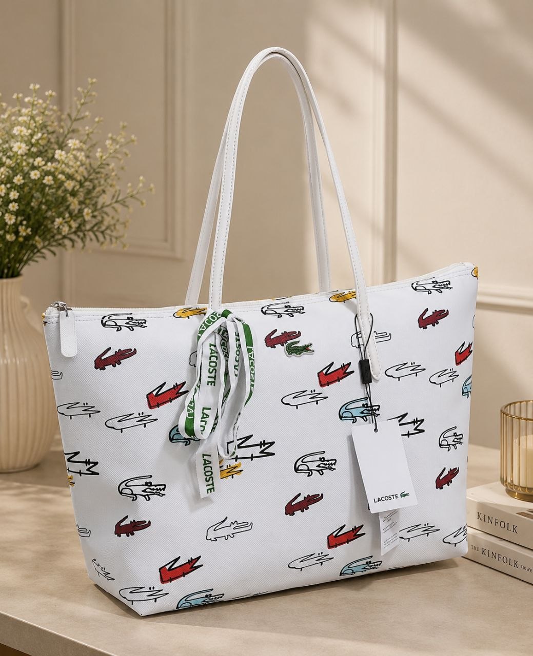 Lacoste Print Tote Bag - Mirror